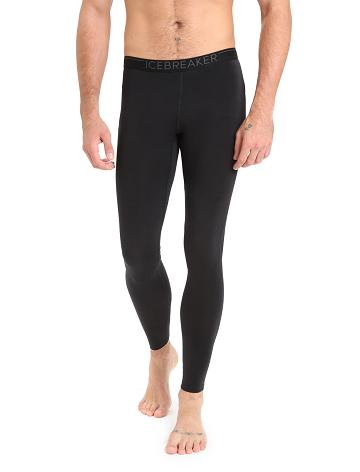 Icebreaker BodyfitZone™ Merino 200 Zone Thermal Leggings Férfi Base Layers Fekete | HU 1373XYUF